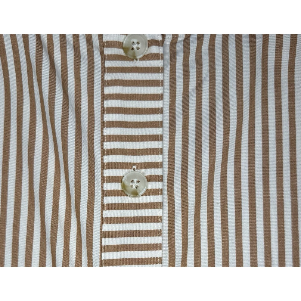 Madewell Top Womens Medium Brown White Casual Beach Lightweight Tunic - Picture 10 of 11